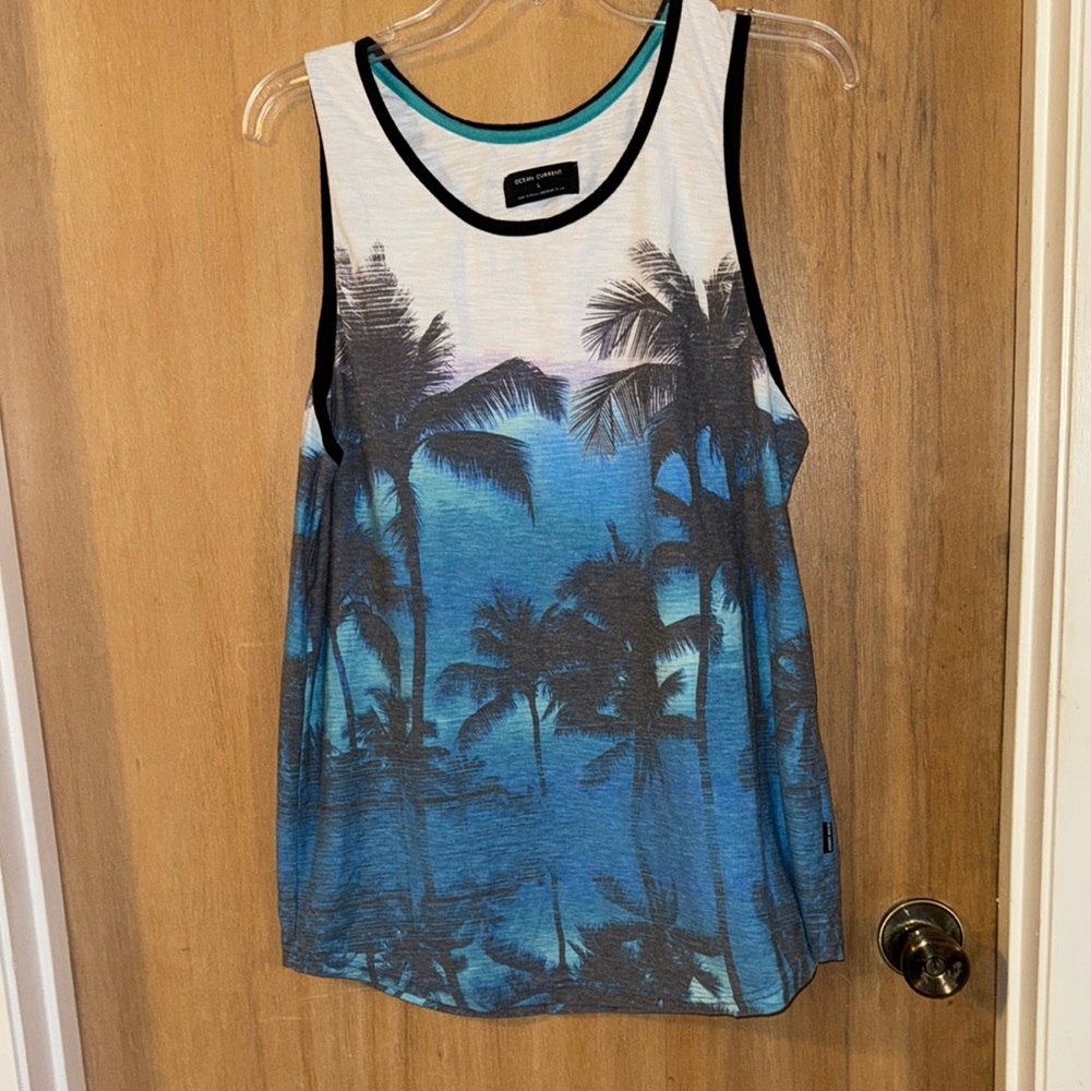 Ocean Current Palm Tree Tank Top